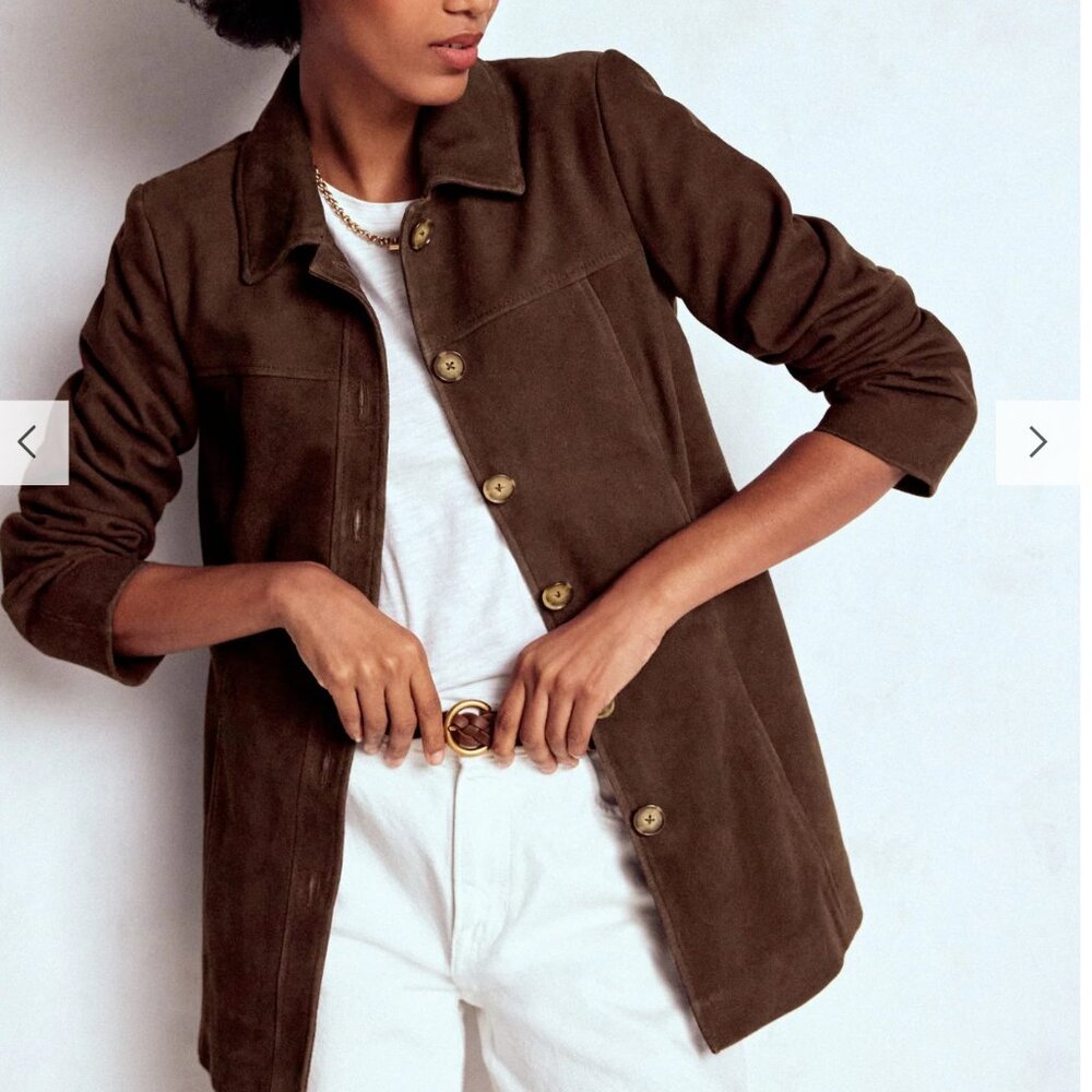Boden Suede Jacket Dark Chocolate NWOT sz US 2